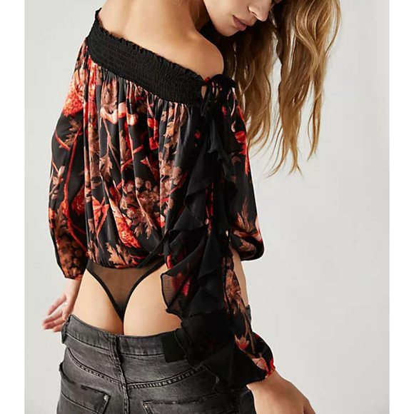 🎉LAST CHANCE🎉 FREE PEOPLE Born To Love Bodysuit / Midnight Combo - Picture 9 of 10